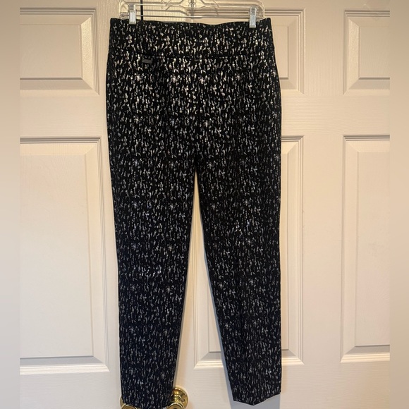 Peck & Peck Black metallic jaguard wave Skinny stretch Pants - Picture 2 of 5